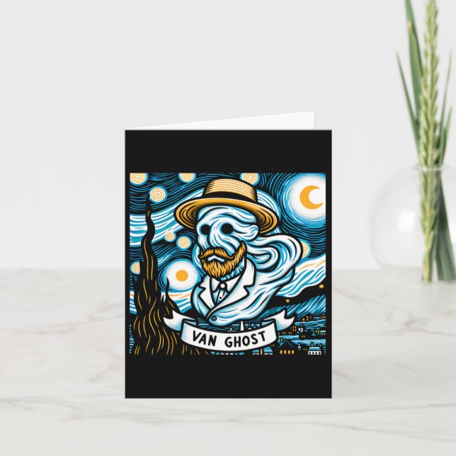 Carte Halloween professeur d'art fantôme (Devant)