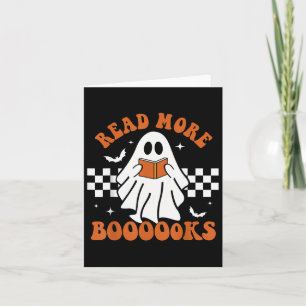 Carte Halloween Professeur Drôle Mignon Booooks Fantôme