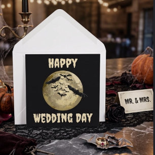Carte Halloween Récolte Pleine Lune Et Chauves-Souris En