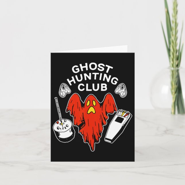 Carte Halloween Red Ghost Chasse Club Éffrayant Hunter (Devant)