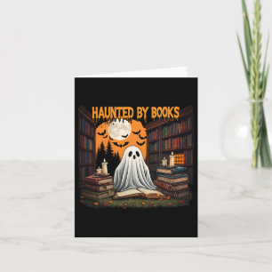 Carte Halloween Rétro Bookish sorch Ghost Haunted Bo