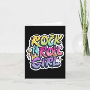Carte Halloween Rock N Roll Girl Retro Costume Graffiti