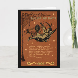 Carte Halloween Samhain Fairy Owl Spider Web