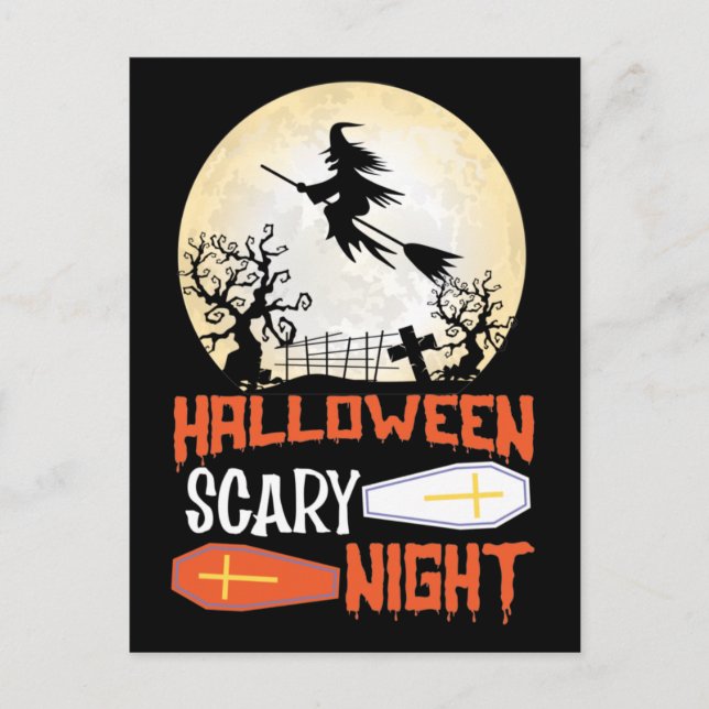 Carte Halloween Scary Night Sorcière Déplaisante H (Devant)