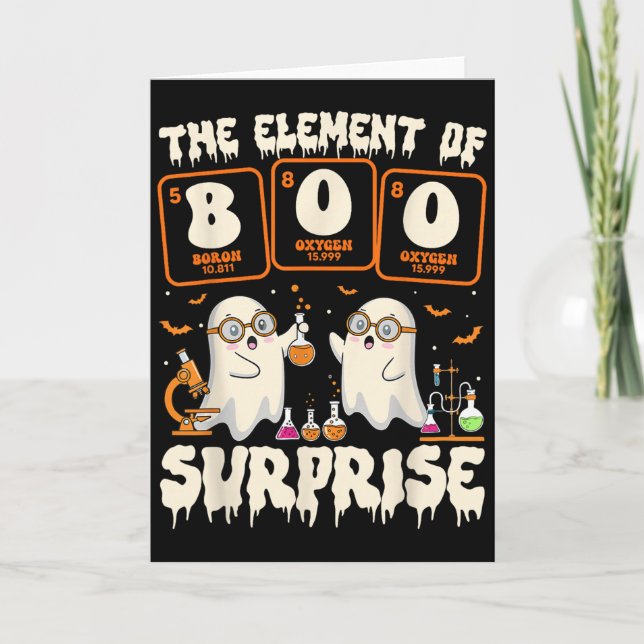 Carte Halloween Science Ghost Teacher The Element Of Sur (Devant)