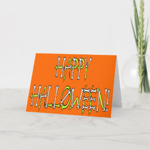 Carte Halloween serpents et os Texte