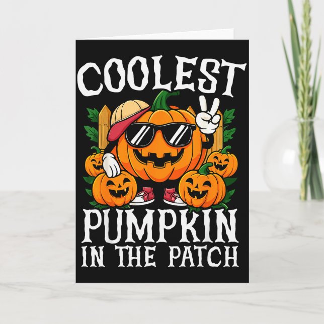 Carte Halloween Shirt Boys Girls Kids Coolest Pumpkin In (Devant)