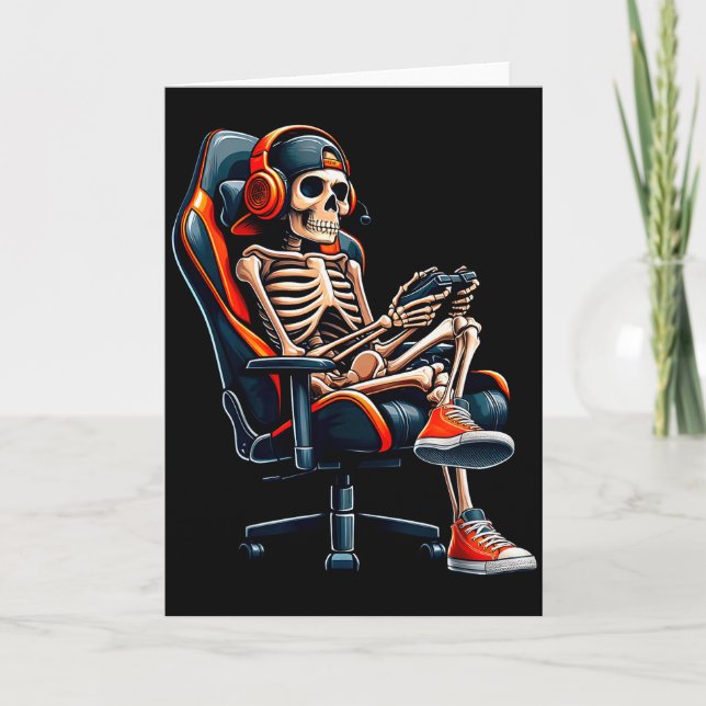 Carte Halloween Shirts Skeleton Gamer Video Gaming Boys  (Devant)
