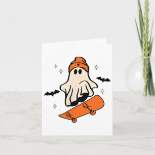 Carte Halloween Skateboard Boo Retro Halloween garçons H