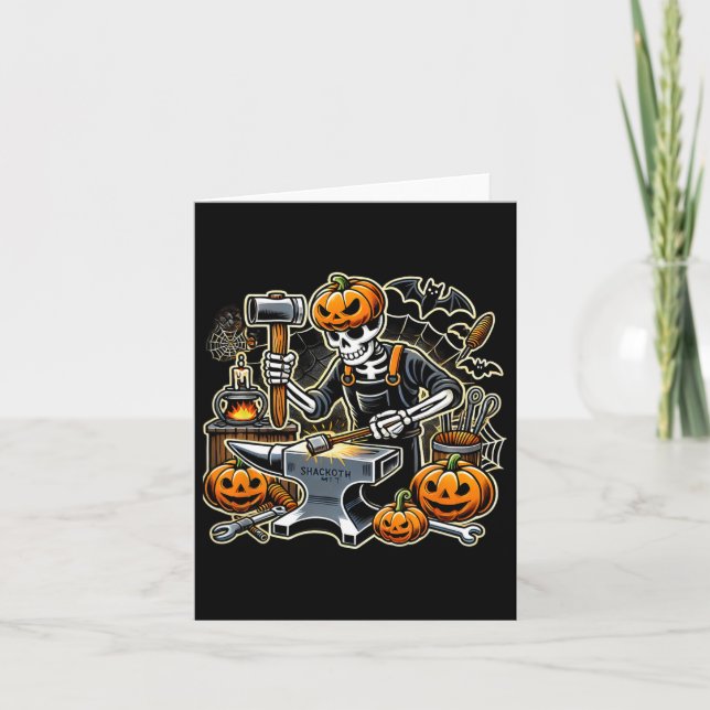 Carte Halloween Skeleton Blacksmith (Devant)