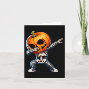 Carte Halloween Skeleton Boys Trick Treat Funny Citrouil