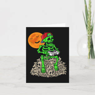 Carte Halloween Skeleton Gamer Boys Enfants Ados Jeu