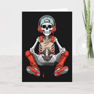 Carte Halloween Skeleton Gamer Funny Video Gaming Boys M