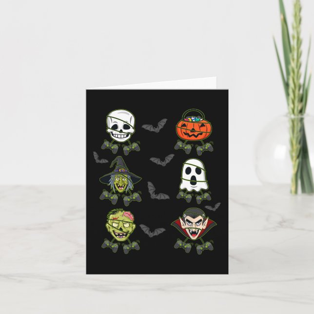 Carte Halloween Skeleton Jeu sorcière Vampire Zombie Boy (Devant)