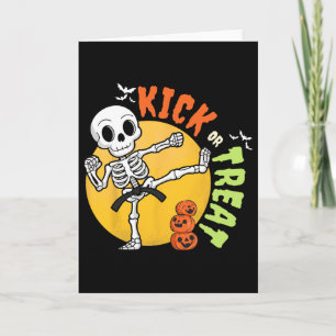 Carte Halloween Skeleton Karate Kick Martial Art Taekwon