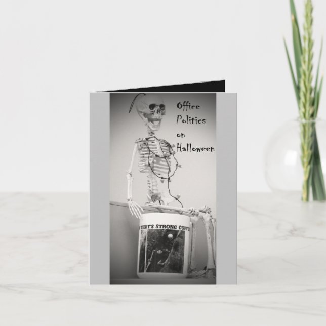 Carte Halloween Skeleton Office Union Coffee Break (Devant)