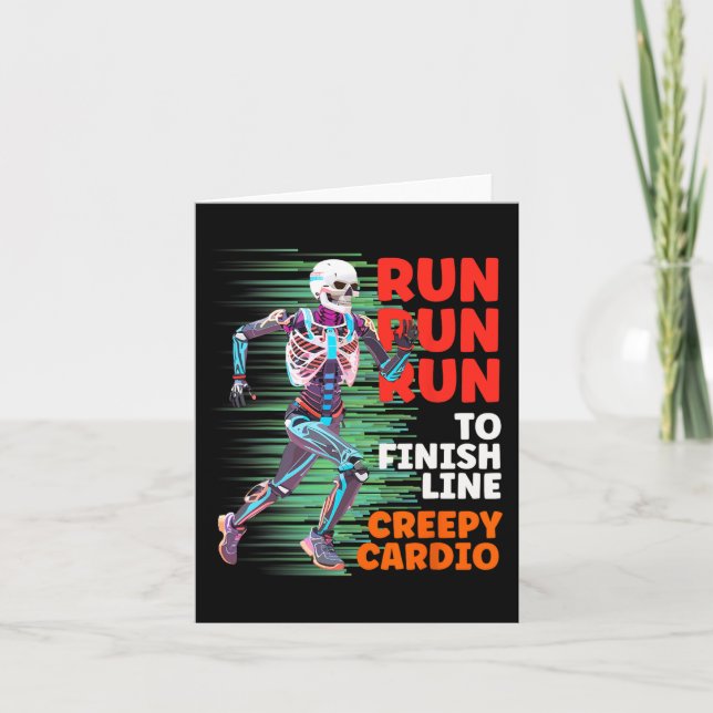 Carte Halloween Skeleton Runner Cardio Déplaisant Jogger (Devant)
