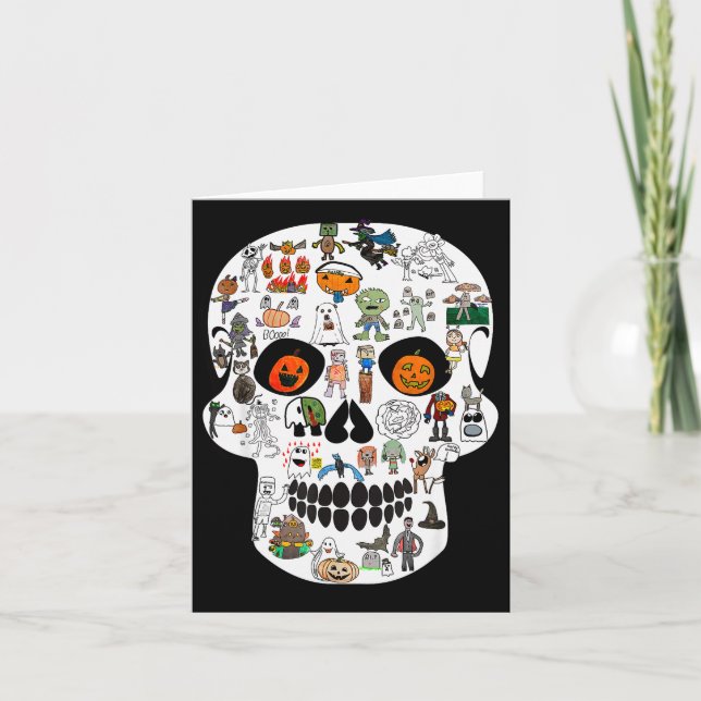 Carte Halloween Skull 2025  (Devant)