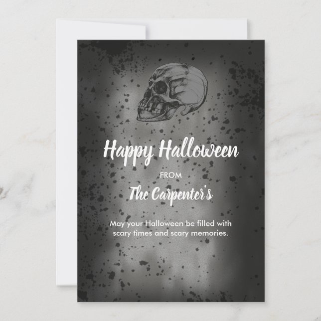 carte Halloween Skull & Bones (Devant)