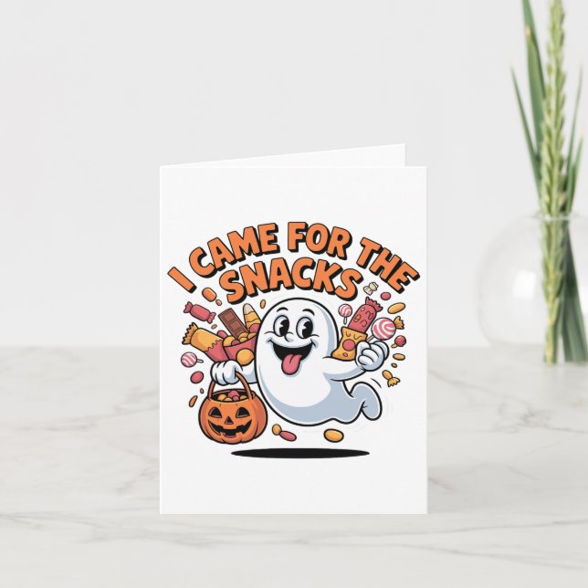 Carte Halloween Snacks Ghost Funny Trick-or-traiter Cand (Devant)