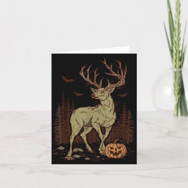 Carte Halloween Soky Deer Antler Zombie Rustic Buck Fall (Devant)
