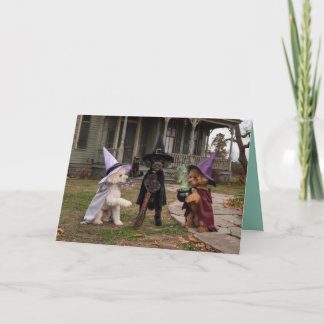 Carte Halloween Sorcière Caniche