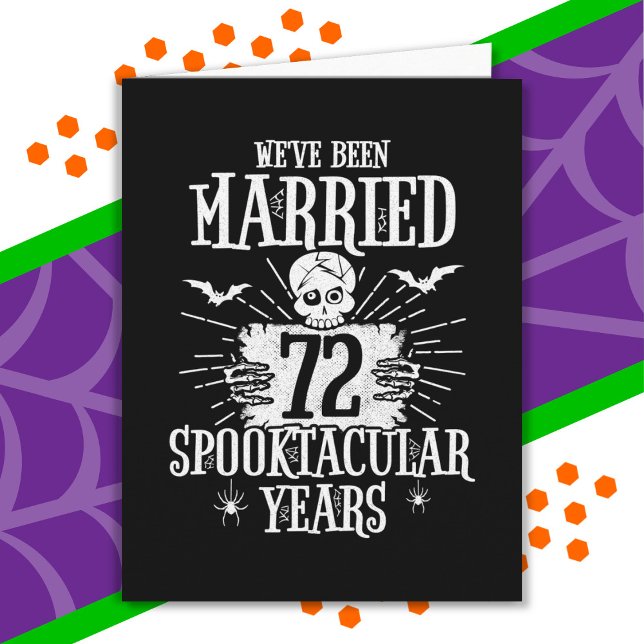 Carte Halloween Spooktacular 72e anniversaire de mariage (Créateur téléchargé)