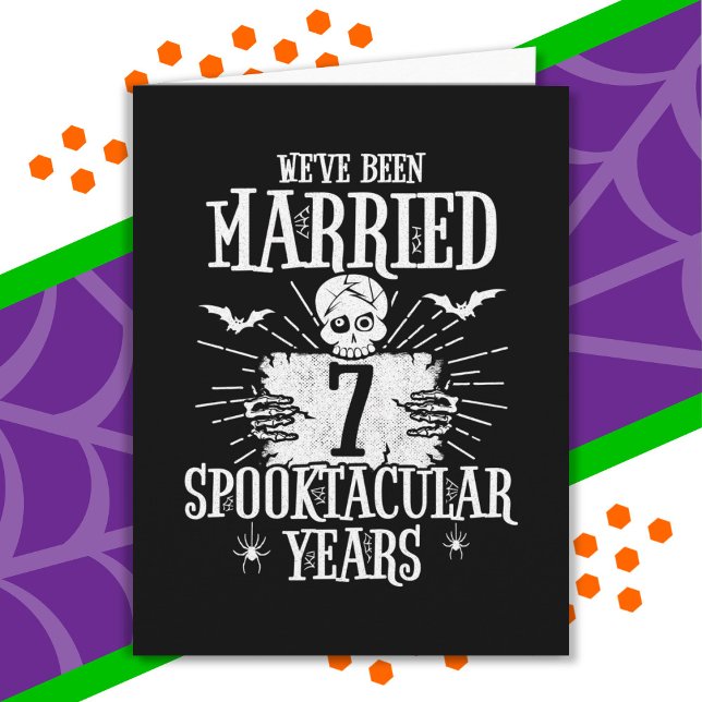 Carte Halloween Spooktacular 7e Anniversaire de Mariage (Créateur téléchargé)
