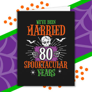 Carte Halloween Spooktacular 80ème anniversaire Mariage