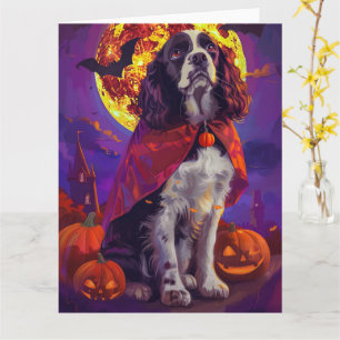Carte Halloween Springer espagnol Vampire Citrouilles ef