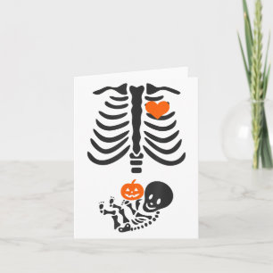 Carte Halloween Squelette bébé Rib Cage Citrouille encei