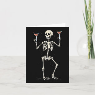 Carte Halloween Squelette Boire Manhattan Tail
