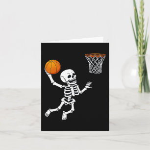 Carte Halloween Squelette Dunking Basketball Garçons Fil