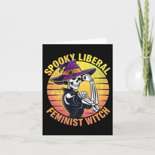 Carte Halloween squelette Éffrayant libéral sorcière fém