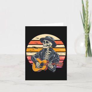 Carte Halloween Squelette Jouer Guitare Rock Et Roll Nd