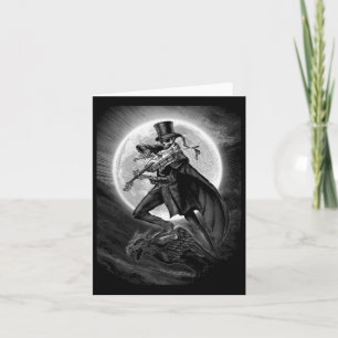Carte Halloween Squelette Jouer Violon - Rocher Et Roule
