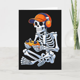 Carte Halloween Squelette Joueur Vidéo Jeu Garçons Homme