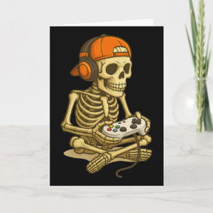 Carte Halloween Squelette Joueur Vidéo Jeu Garçons Homme