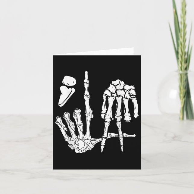 Carte Halloween Squelette Main Comma La Ponctuation Kama (Devant)
