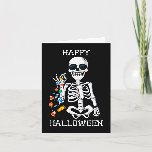 Carte Halloween Squelette Saler Candy Fun (Devant)
