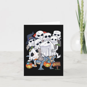 Carte Halloween Squelette Zombie équitation T Rex Funny
