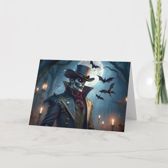 Carte Halloween Steampunk Southern Gothic Zombie (Devant)