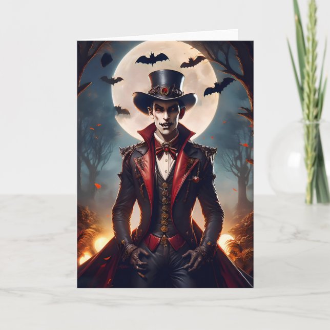 Carte Halloween Steampunk Vampire Zombie (Devant)