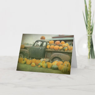 Carte Halloween sur le camion Citrouille