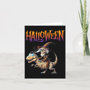 Carte Halloween T-rex Skeleton Ride