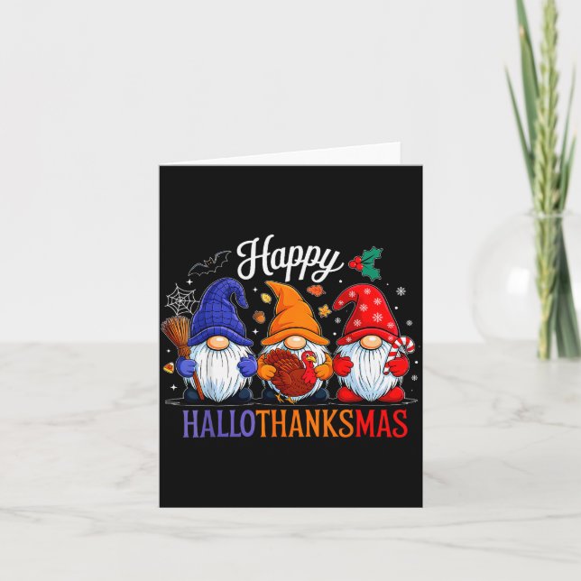 Carte Halloween Thanksgiving Christmas Happy Hallothanks (Devant)