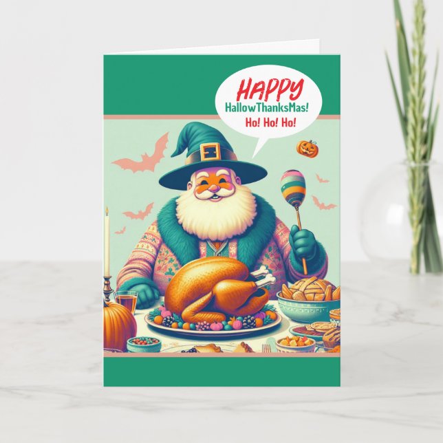 Carte Halloween, Thanksgiving et Noël (Devant)
