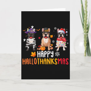 Carte Halloween Thanksgiving Noël drôle French Bull