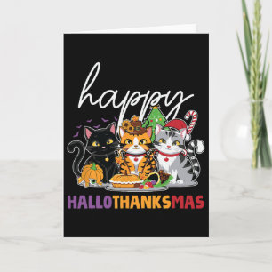 Carte Halloween Thanksgiving Noël Hallothanksmas Ca