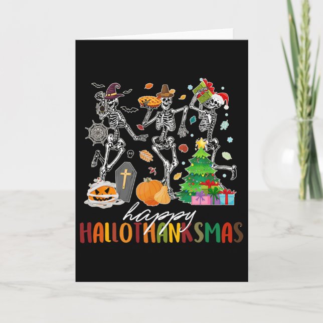 Carte Halloween Thanksgiving Noël Hallothanksmas Sk (Devant)